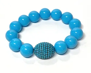 Turquoise Pave Bead Layering Bracelet