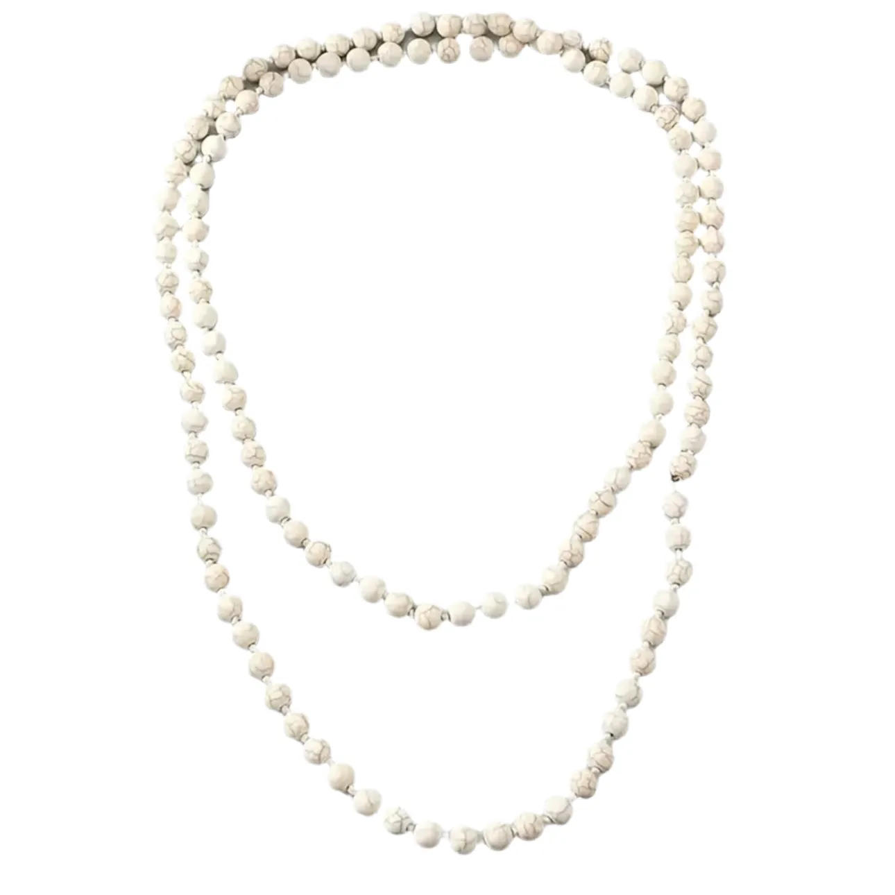 Turquoise White Beaded Necklace