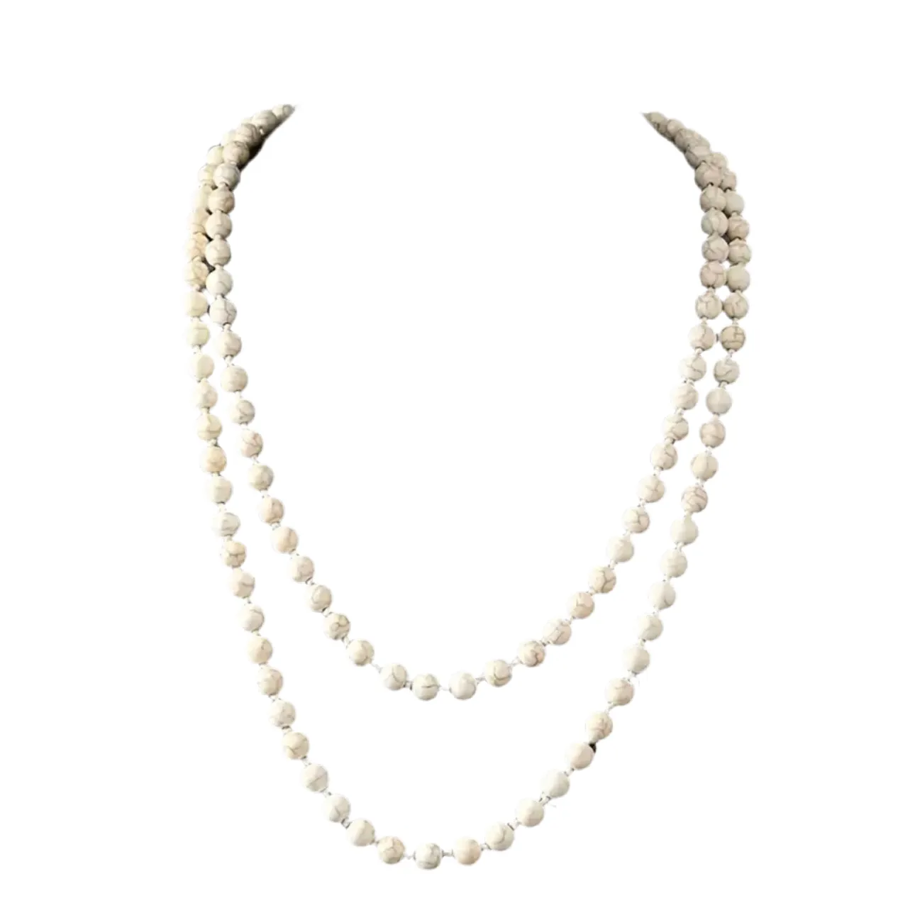 Turquoise White Beaded Necklace