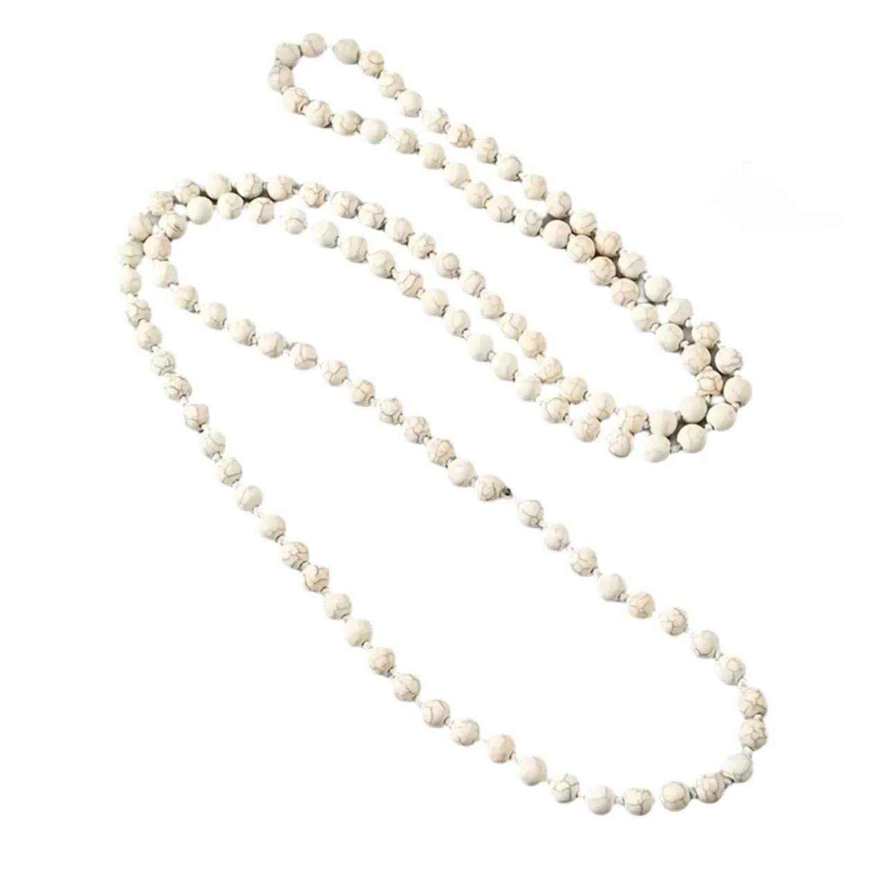 Turquoise White Beaded Necklace