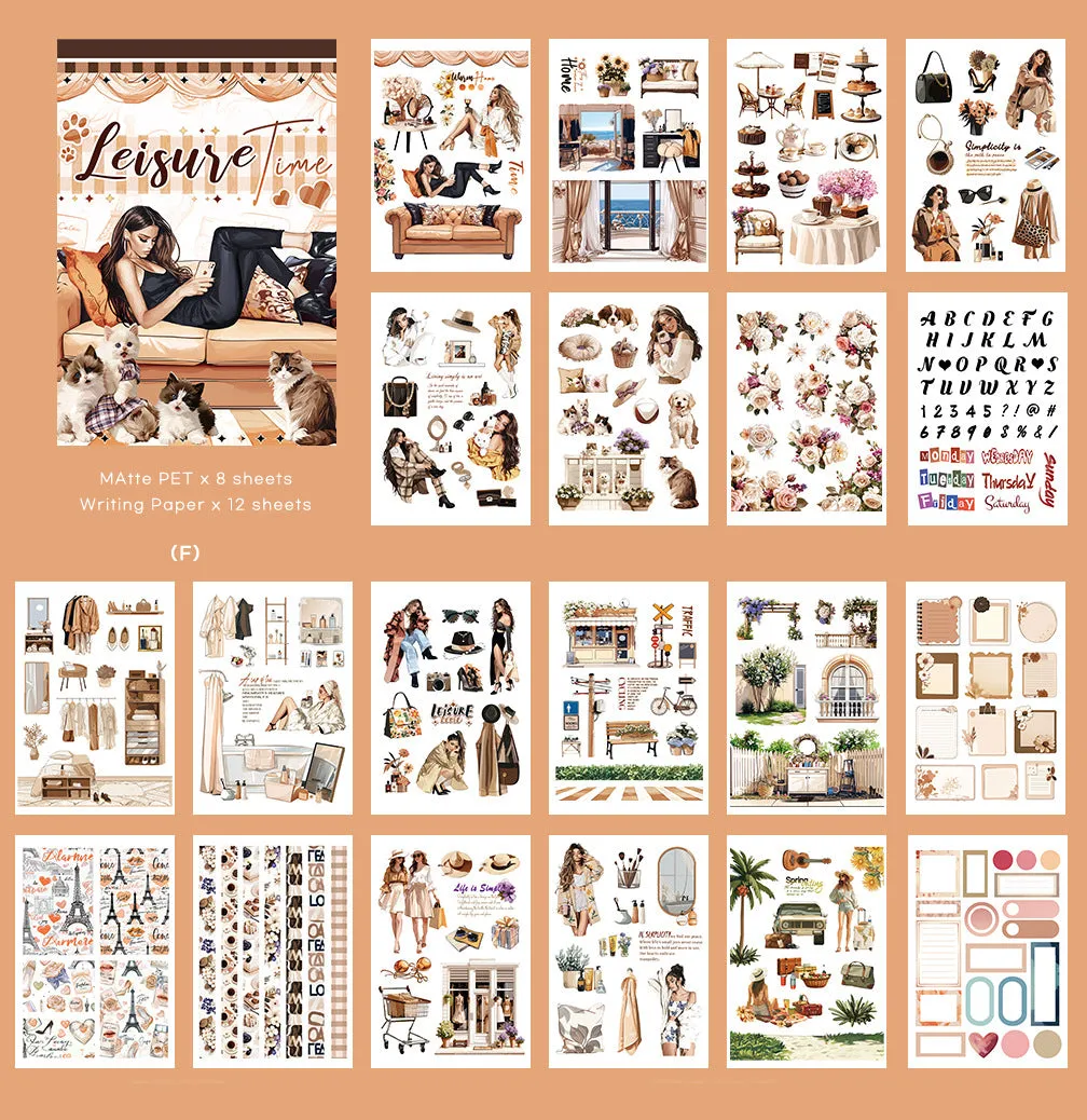 Universal PET Sticker Set - Alice in Wonderland Artistic Collage Stickers for Junk Journals