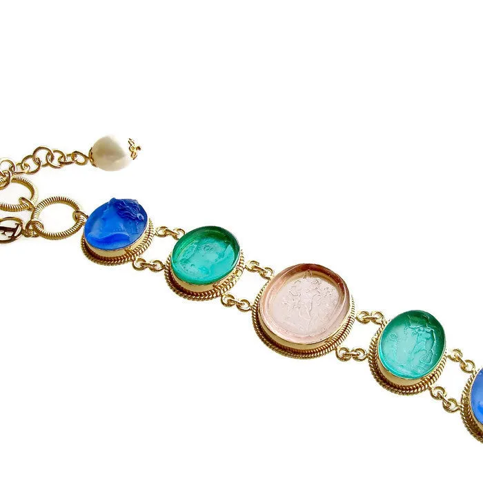 Venetian Glass Cameo Intaglio Bracelet - Belluno Bracelet