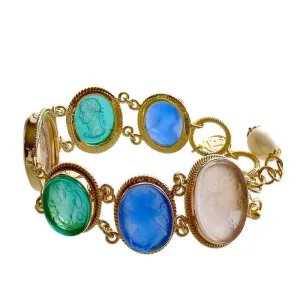 Venetian Glass Cameo Intaglio Bracelet - Belluno Bracelet