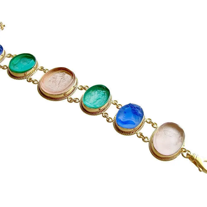 Venetian Glass Cameo Intaglio Bracelet - Belluno Bracelet