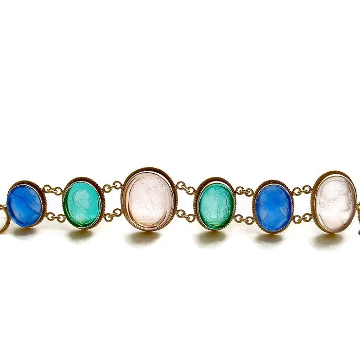 Venetian Glass Cameo Intaglio Bracelet - Belluno Bracelet