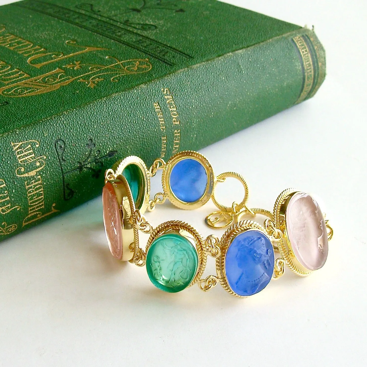 Venetian Glass Cameo Intaglio Bracelet - Belluno Bracelet
