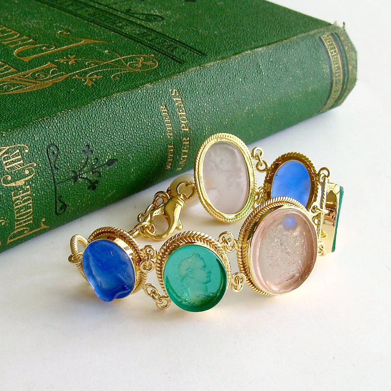 Venetian Glass Cameo Intaglio Bracelet - Belluno Bracelet