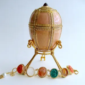 Venetian Glass Intaglio Cameo Bracelet - Castelluccio Intaglio Cameo Adjustable Bracelet