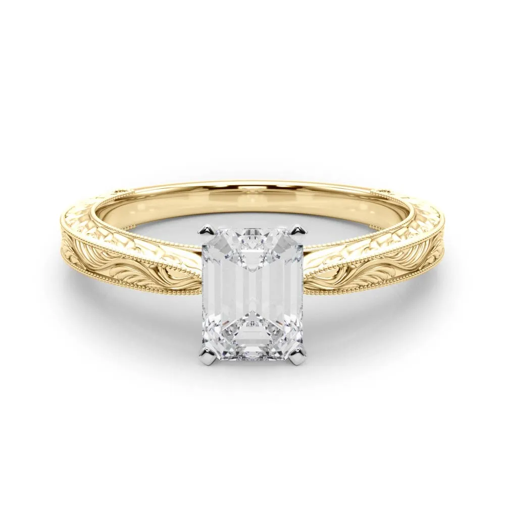 Victoria Emerald Lab Grown Diamond Solitaire Engagement Ring IGI Certified