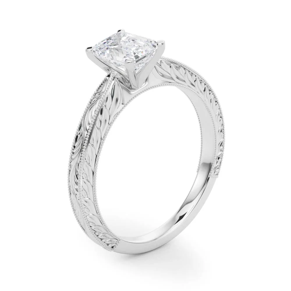 Victoria Emerald Lab Grown Diamond Solitaire Engagement Ring IGI Certified