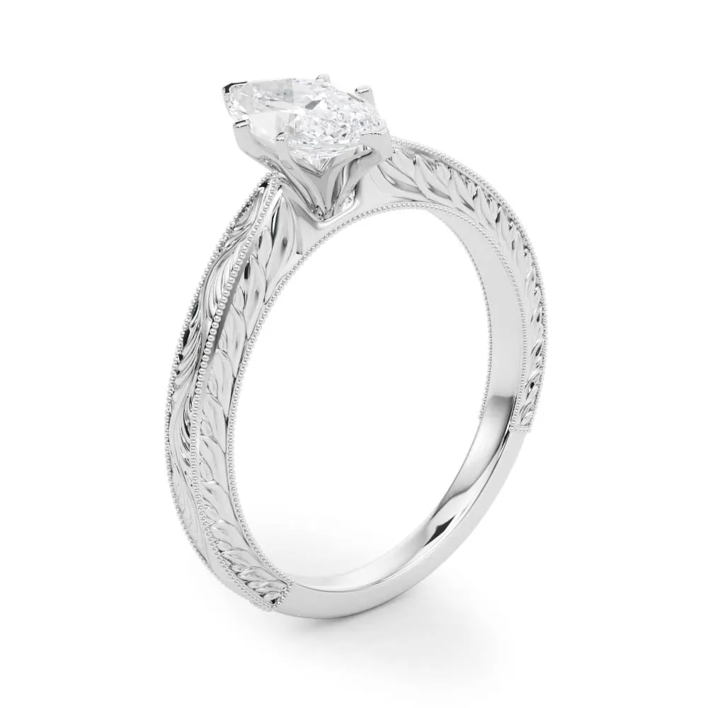 Victoria Marquise Lab Grown Diamond Solitaire Engagement Ring IGI Certified