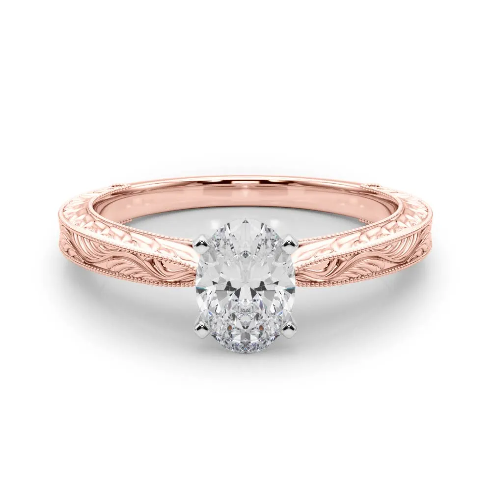 Victoria Oval Lab Grown Diamond Solitaire Engagement Ring IGI Certified