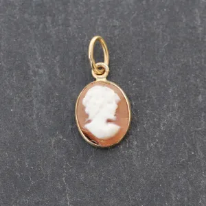 Vintage 14k Gold   Carnelian Cameo Charm