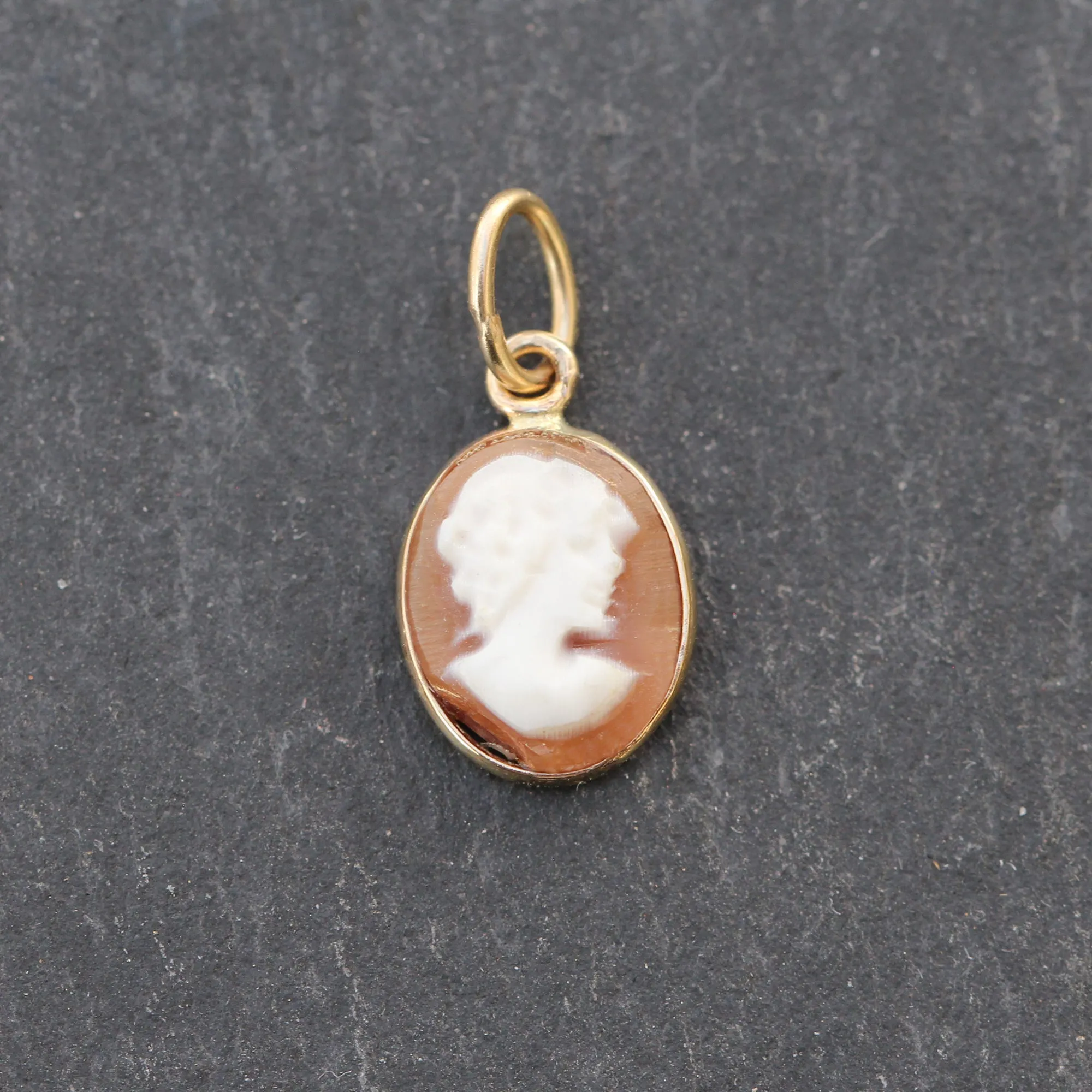Vintage 14k Gold   Carnelian Cameo Charm
