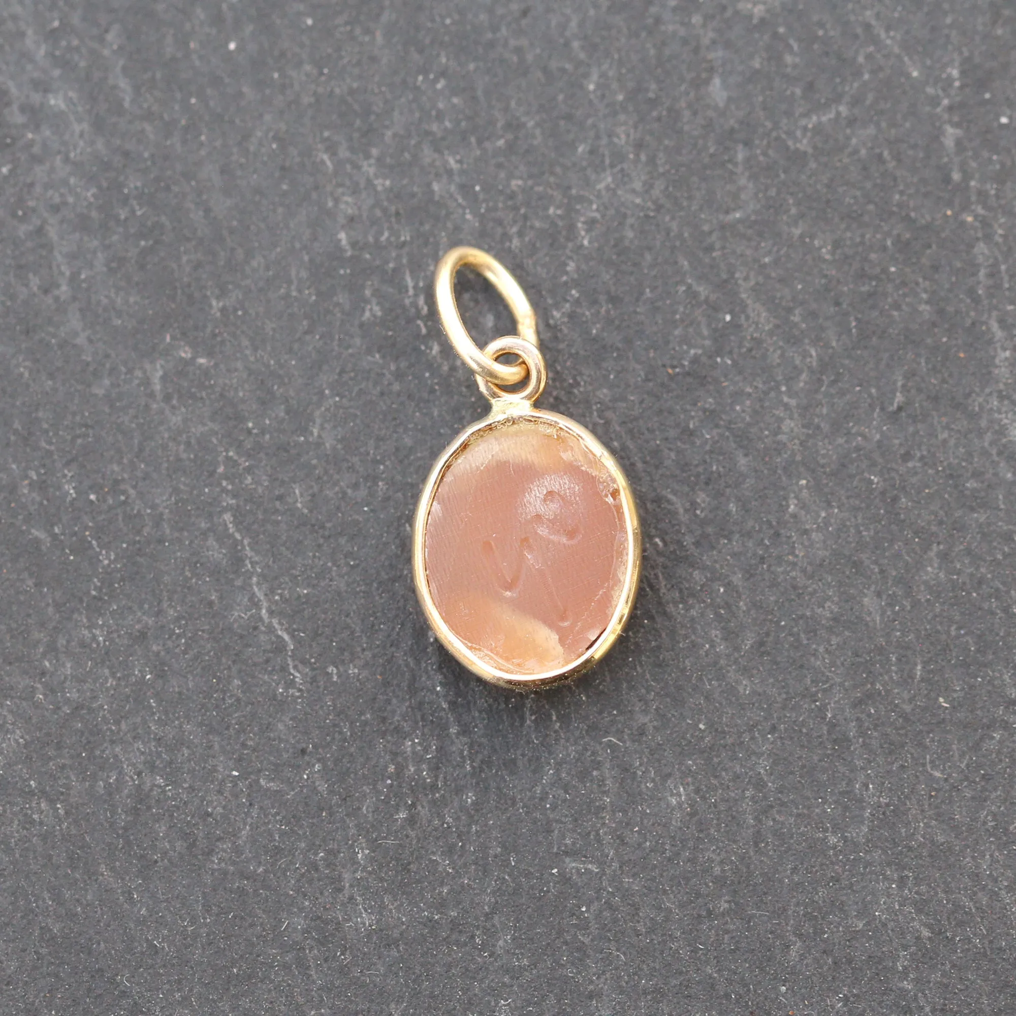 Vintage 14k Gold   Carnelian Cameo Charm