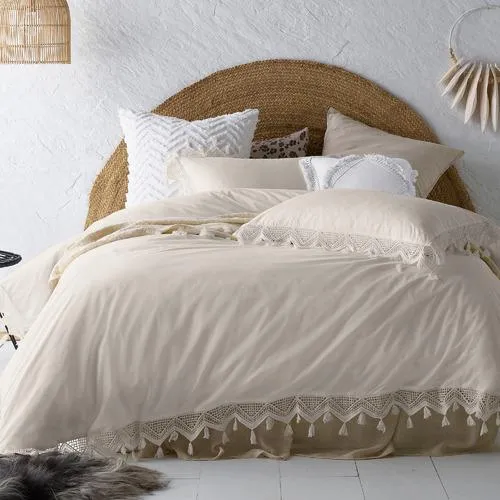 Vintage Design Cream Gypsy 180TC Cotton Quilt Cover Set