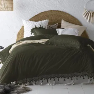 Vintage Design Olive Gypsy 180TC Cotton Quilt Cover Set