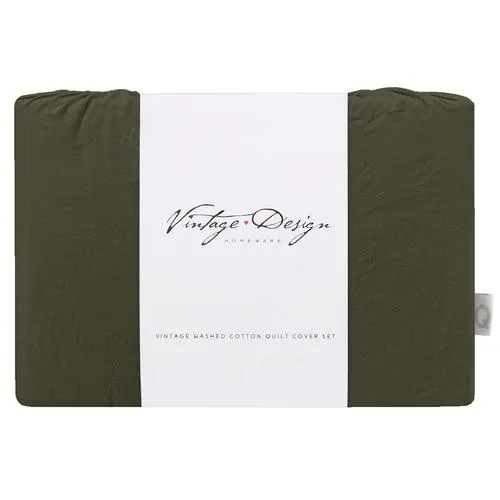 Vintage Design Olive Gypsy 180TC Cotton Quilt Cover Set