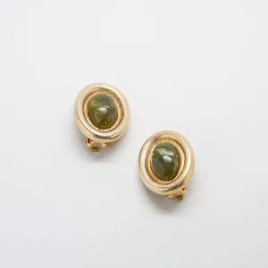 Vintage Jade Cameo Earrings