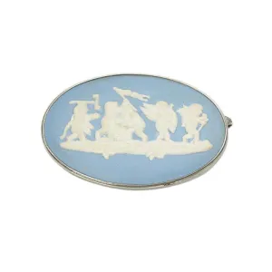 Vintage Wedgwood Cameo Brooch in a Sterling Frame