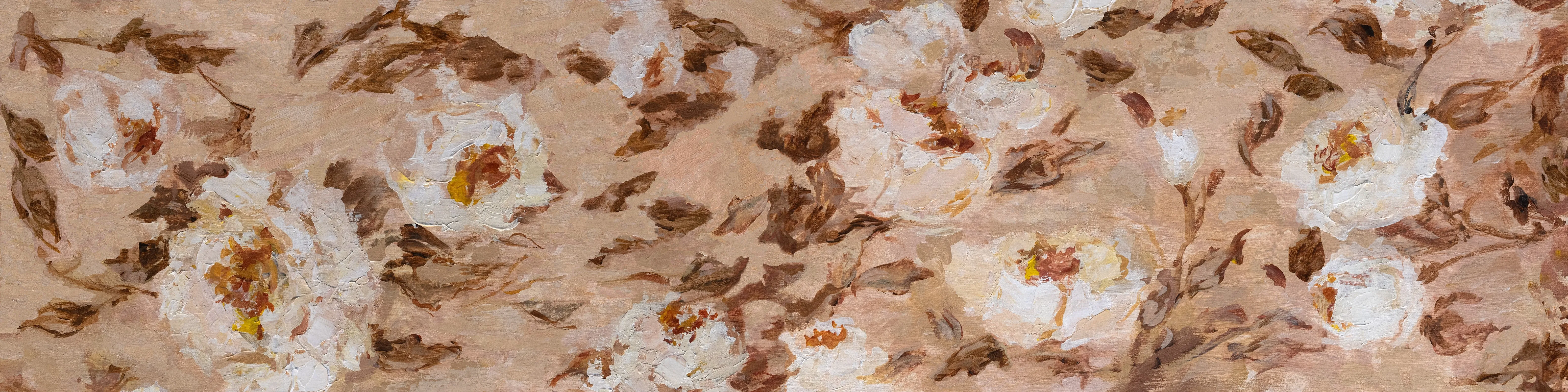 Whispering Roses, 75x18-inch Long Italian Silk Scarf