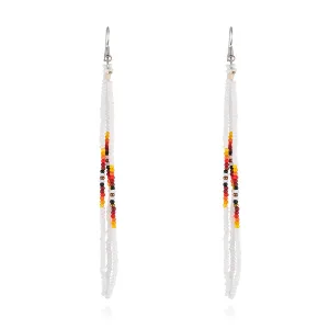 White Howlite & Silver-Plated Tassel Drop Earrings