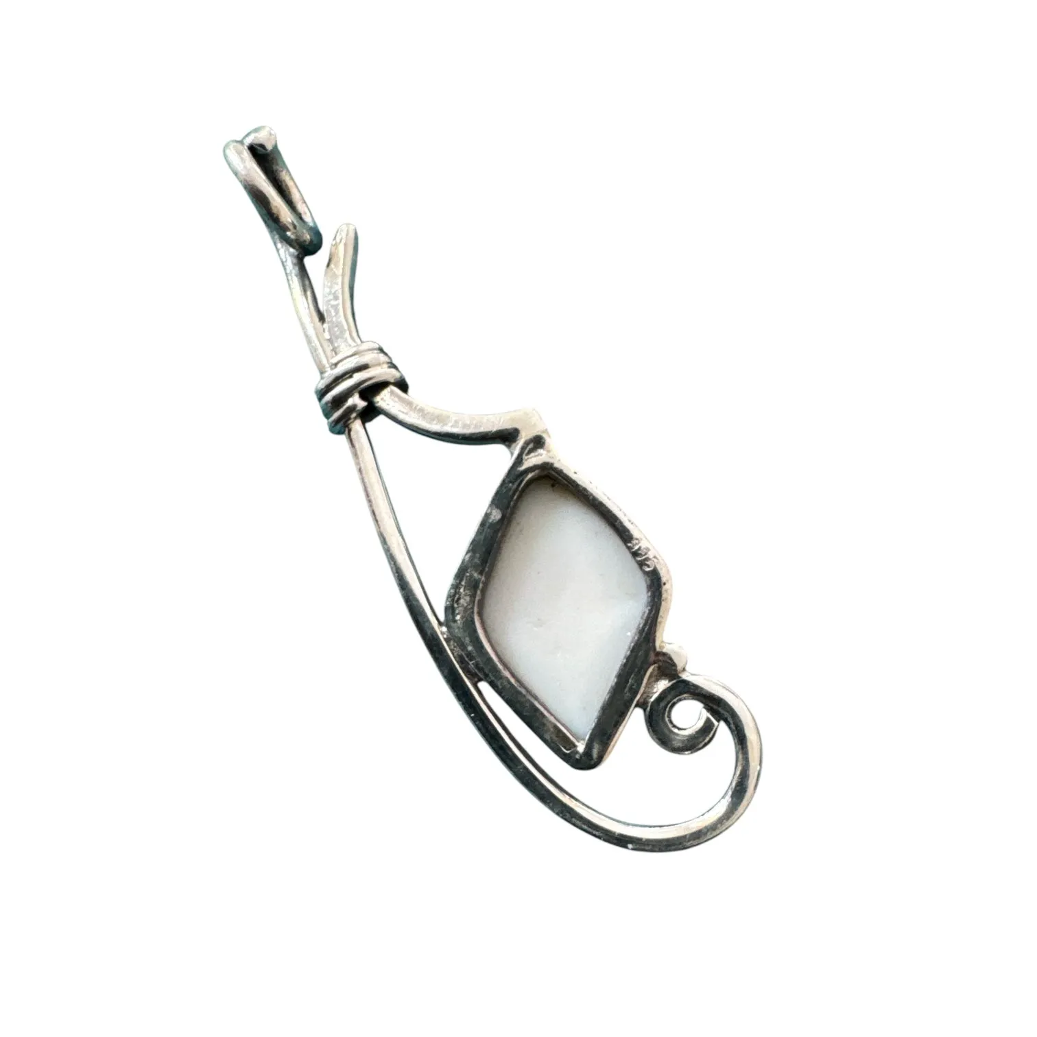 White Opal Solid 925 Sterling Silver Pendant