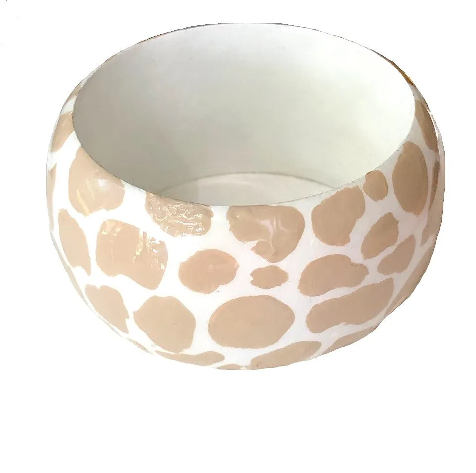Wide Bangle - White   Linen Print©