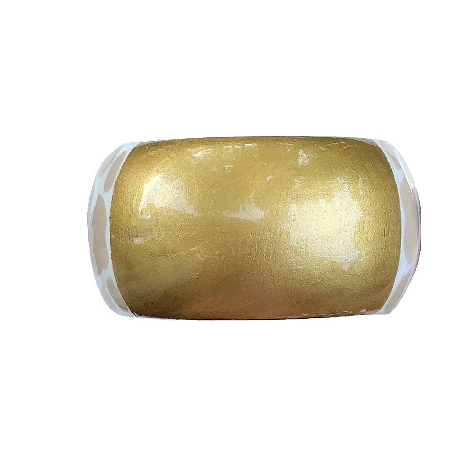 Wide Bangle - White   Linen Print©