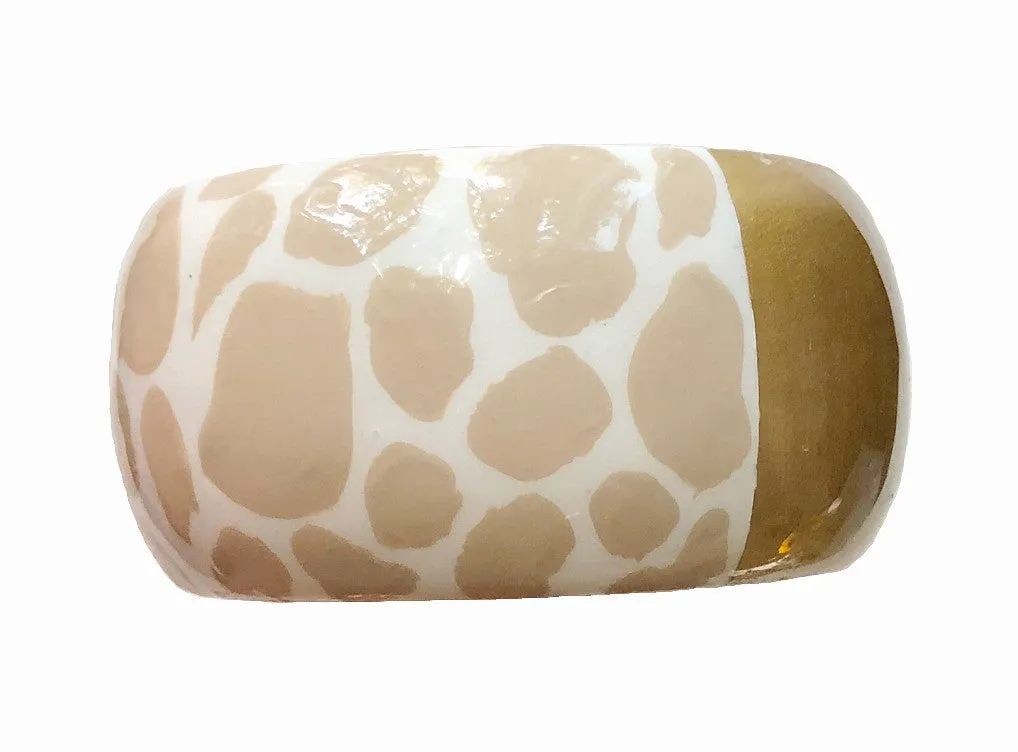 Wide Bangle - White   Linen Print©