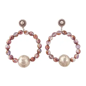 Wine glass beaded earrings