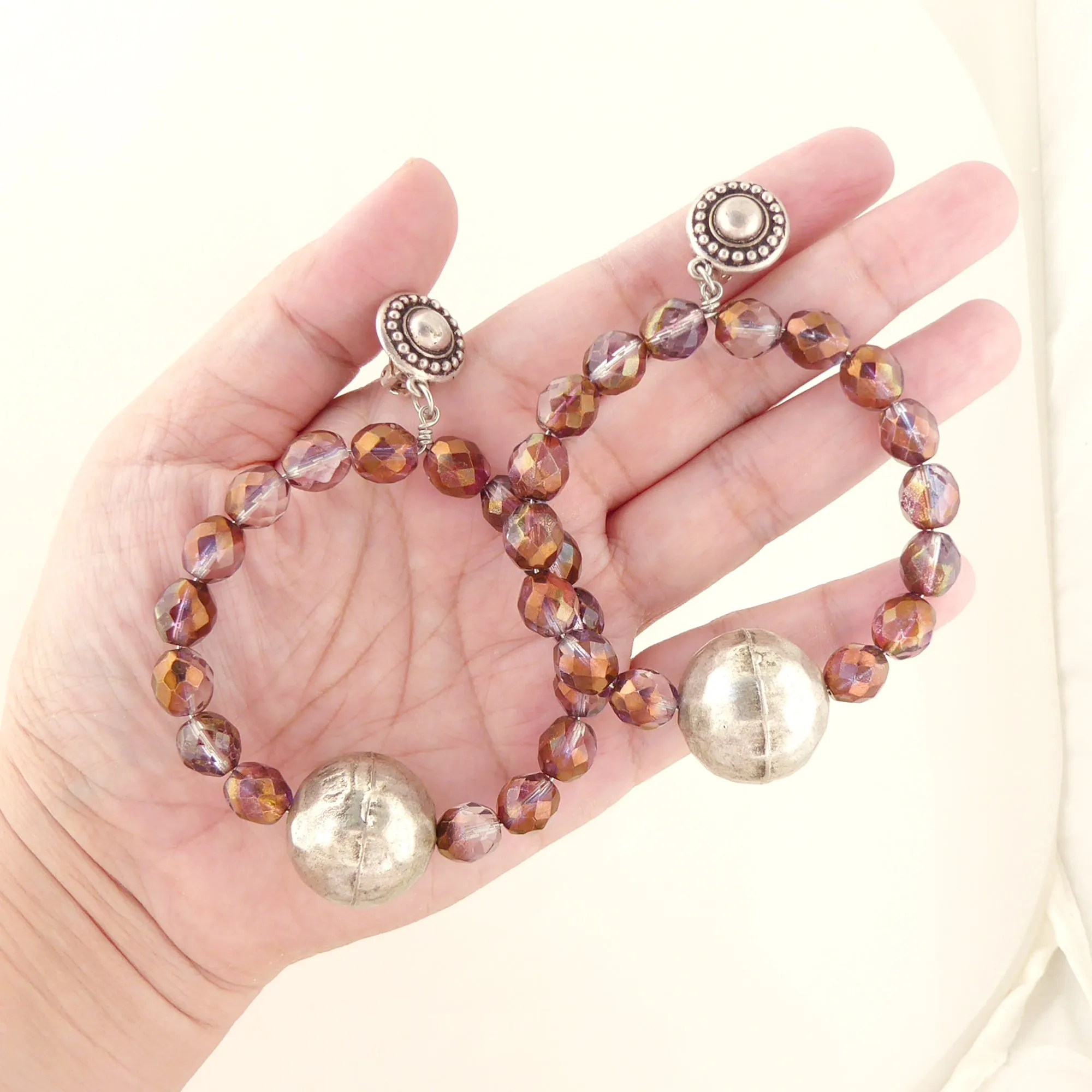 Wine glass beaded earrings