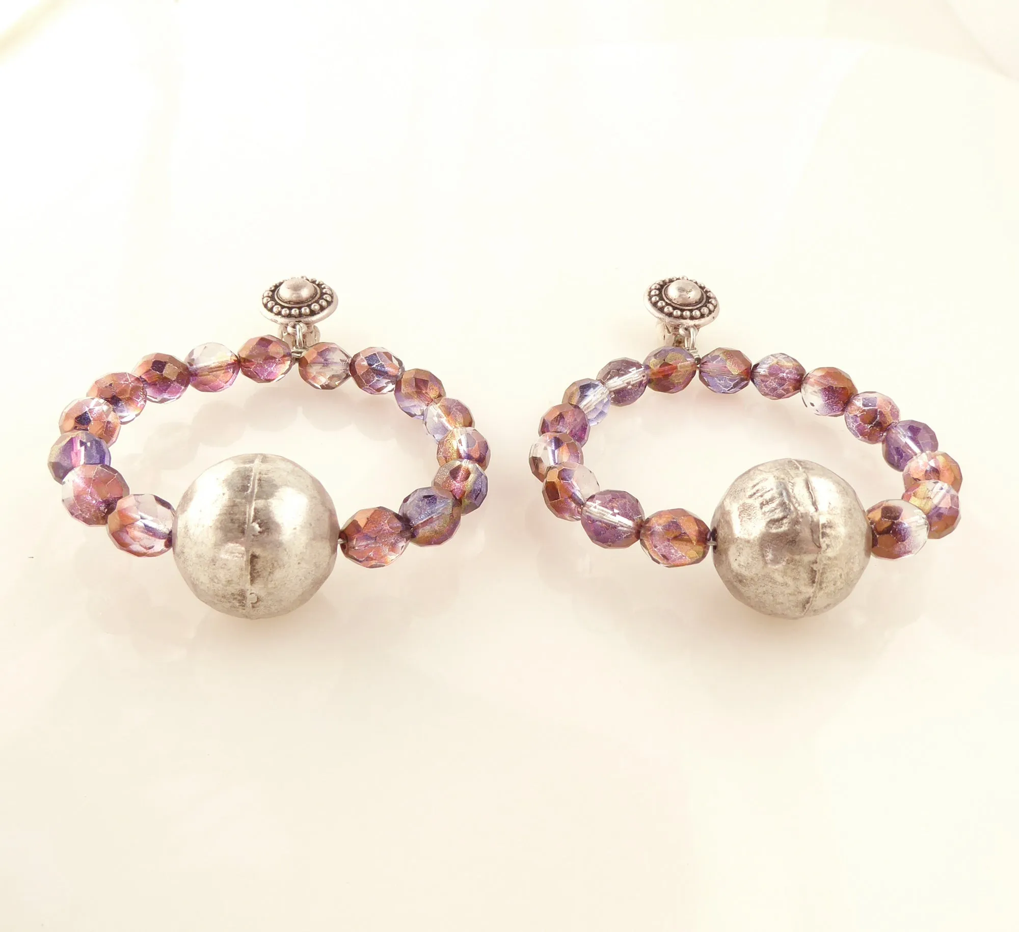 Wine glass beaded earrings