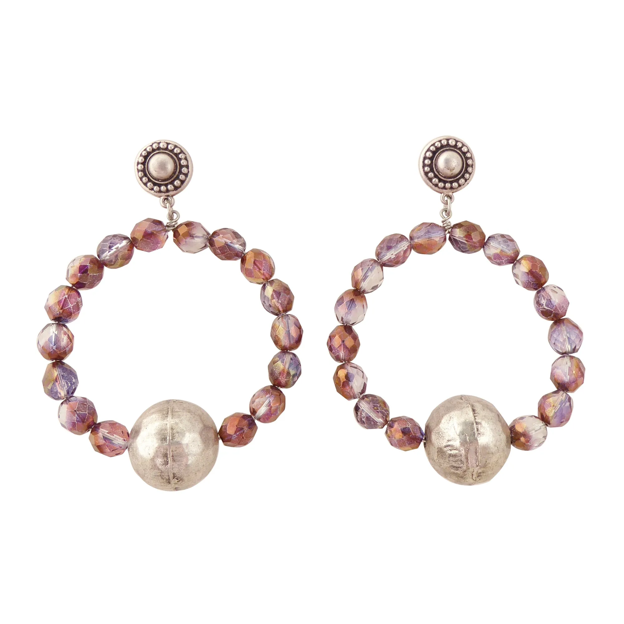 Wine glass beaded earrings