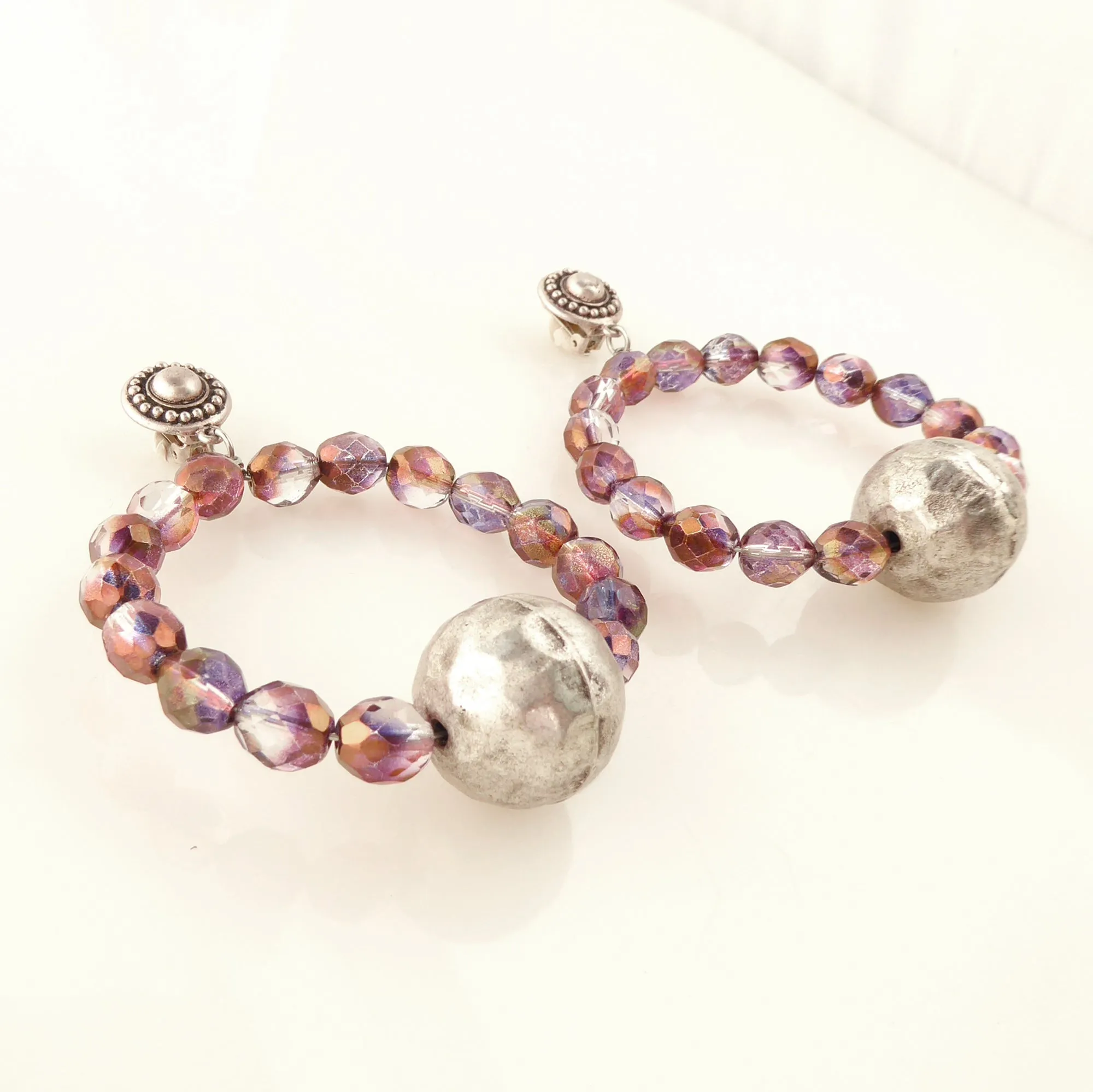 Wine glass beaded earrings
