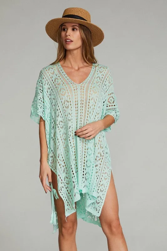 Women's Tan Crochet Swimwear Cover up