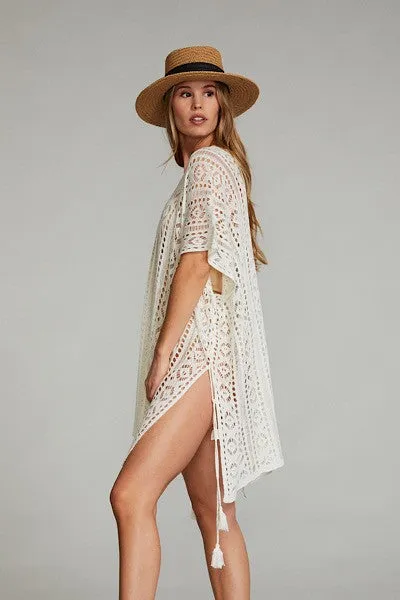 Women's Tan Crochet Swimwear Cover up