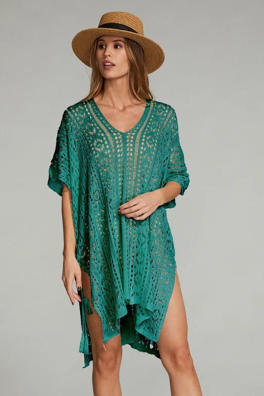 Women's Tan Crochet Swimwear Cover up