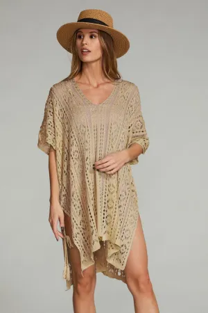 Women's Tan Crochet Swimwear Cover up