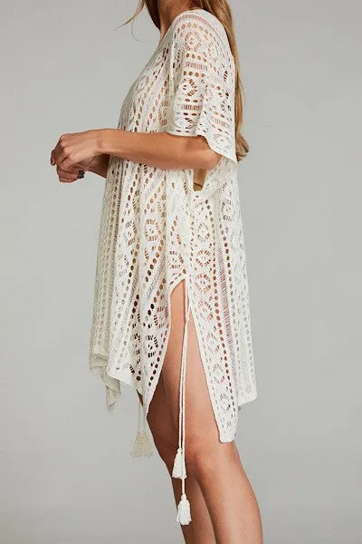 Women's Tan Crochet Swimwear Cover up