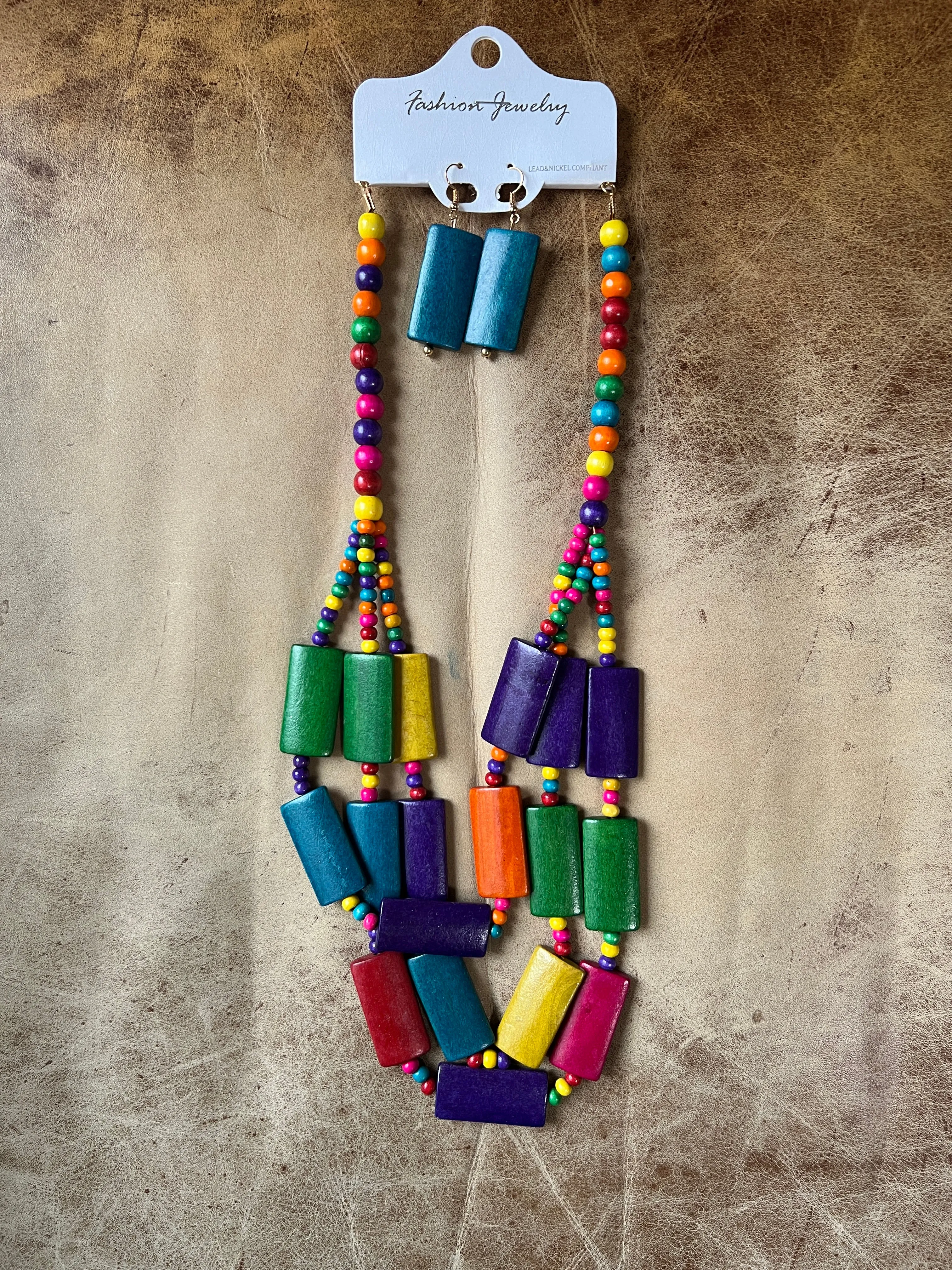 Wooden Bead Necklace Set