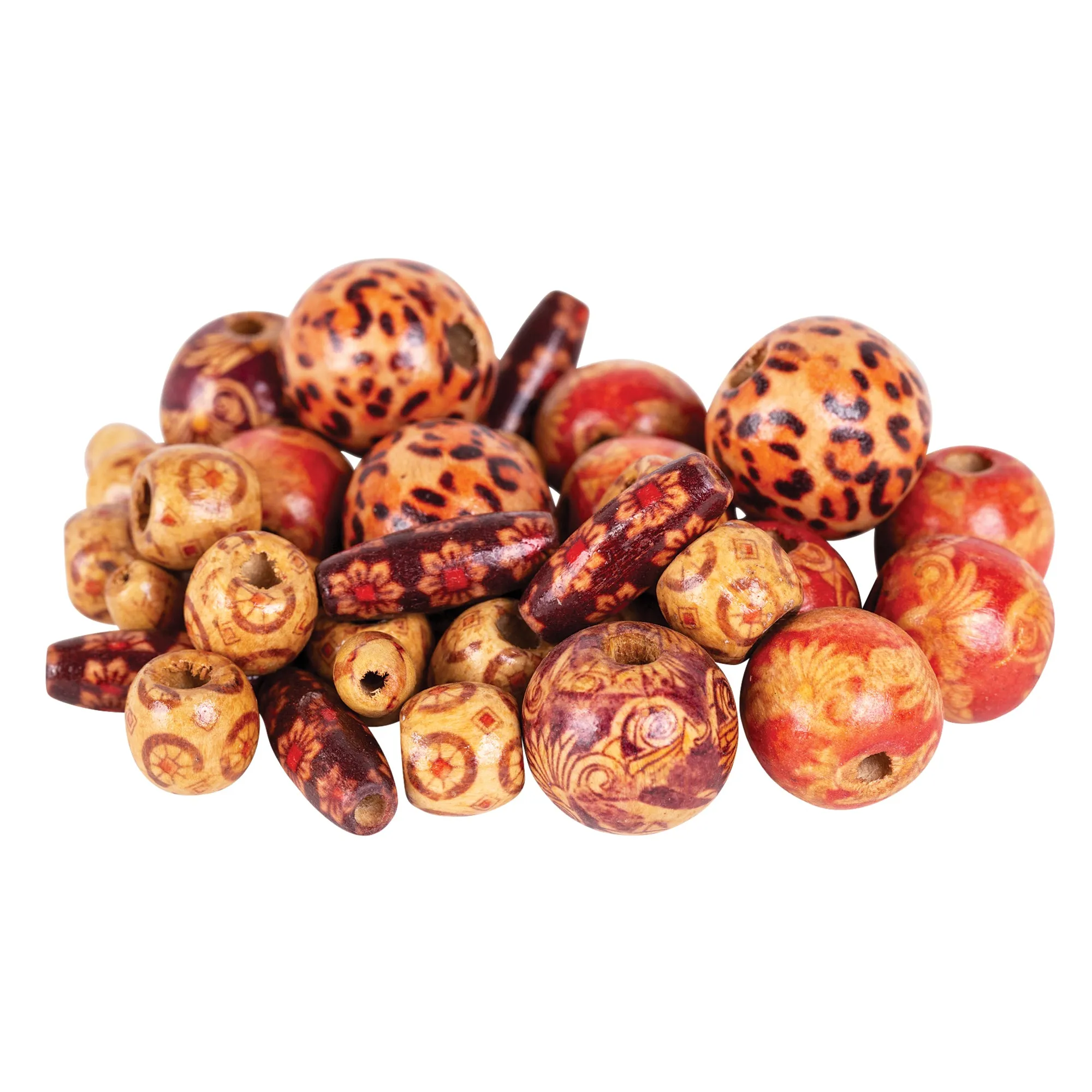 Wooden Tribal Beads Assorted 250g