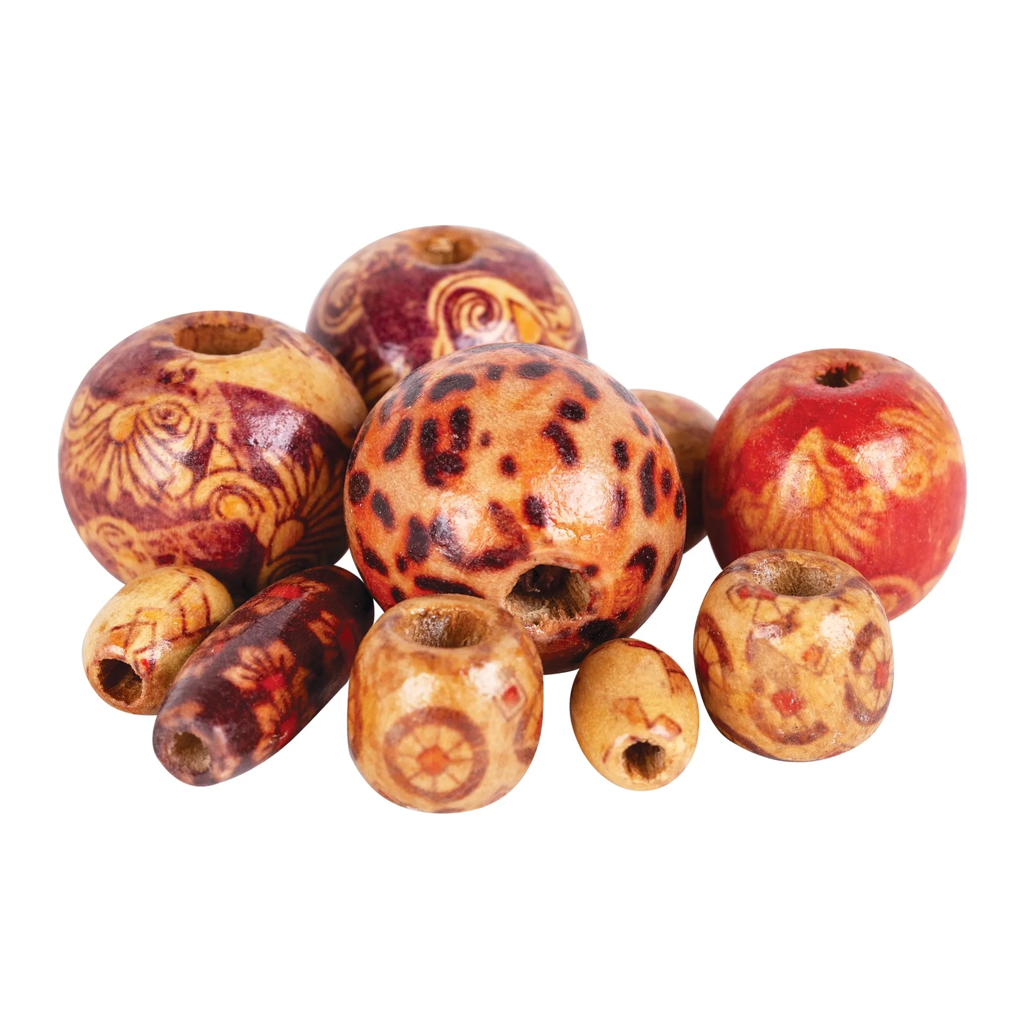 Wooden Tribal Beads Assorted 250g