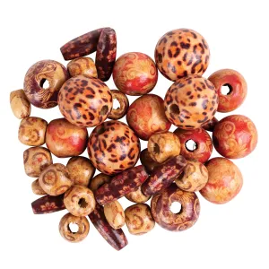 Wooden Tribal Beads Assorted 250g