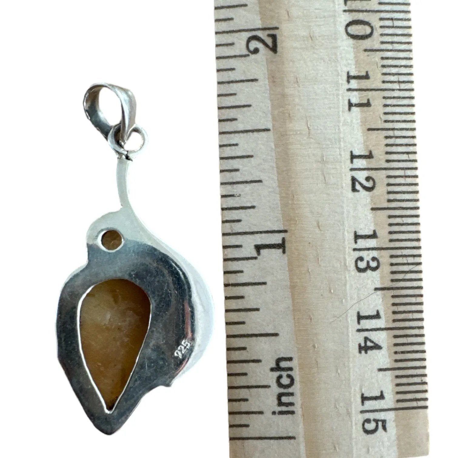 Yellow onyx & Citrine Solid 925 Sterling Silver Pendant