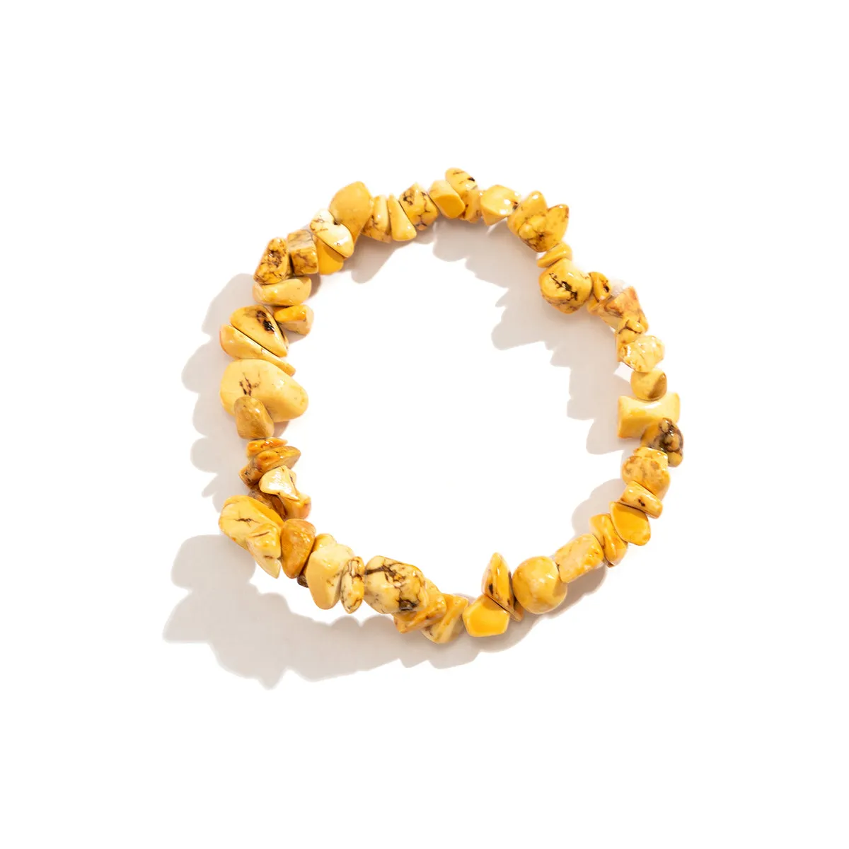 Yellow Turquoise Beaded Stretch Bracelet